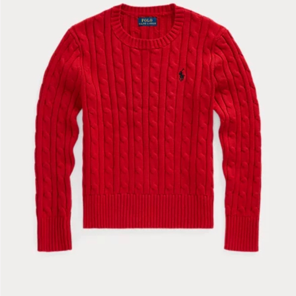 Polo Ralph Lauren red cableknit sweater